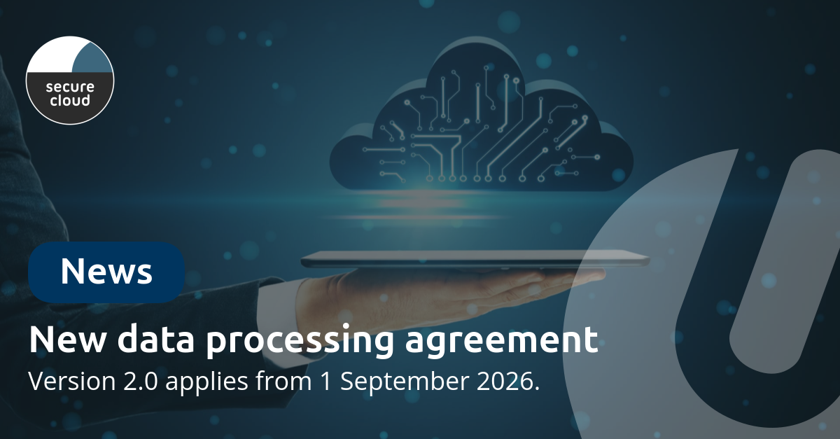 New data processing agreement as of 1 September 2026