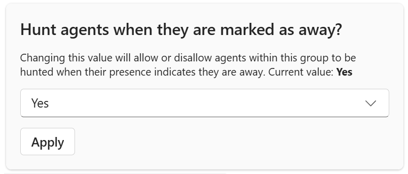 Hunt When Away bevestiging