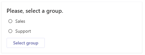 Rich Card met selectie