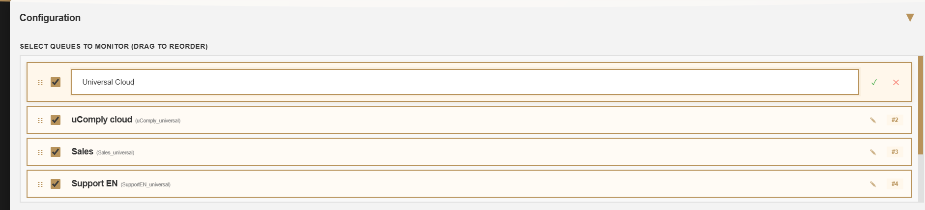 Wachtrijen herbenoemen en verslepen