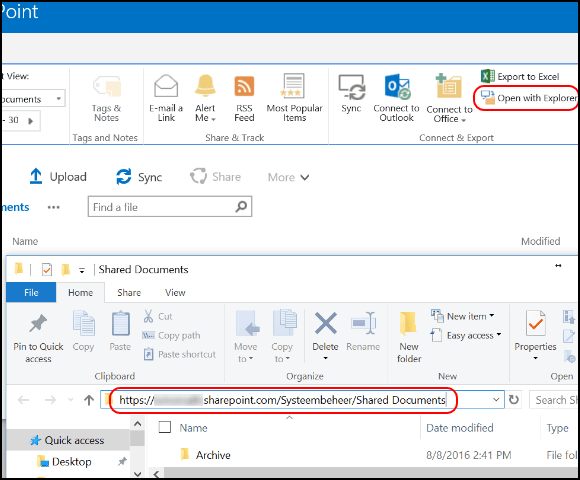 Office 365 SharePoint Drivemapping in Windows 10 - Universal IT