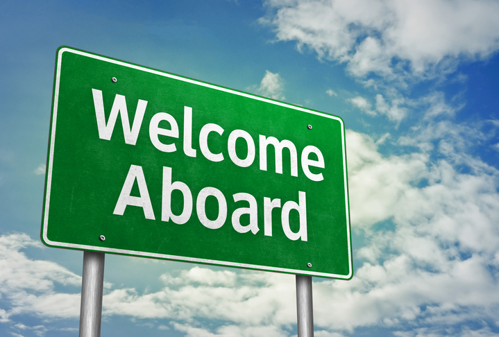 Welcome Aboard - road sign message