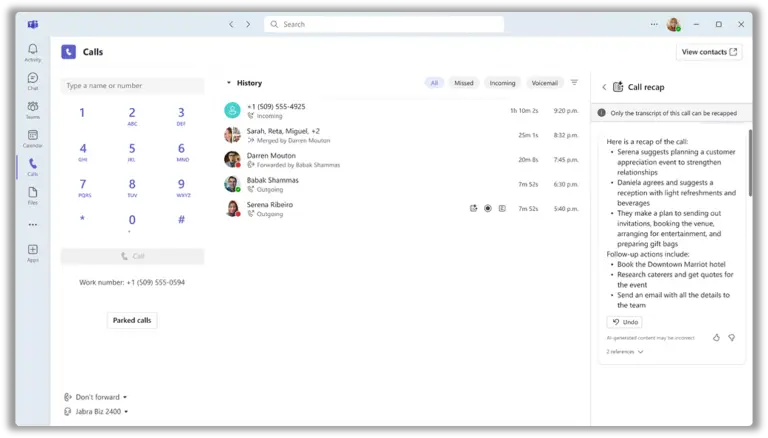 Intelligent Call Recap for Microsoft Teams